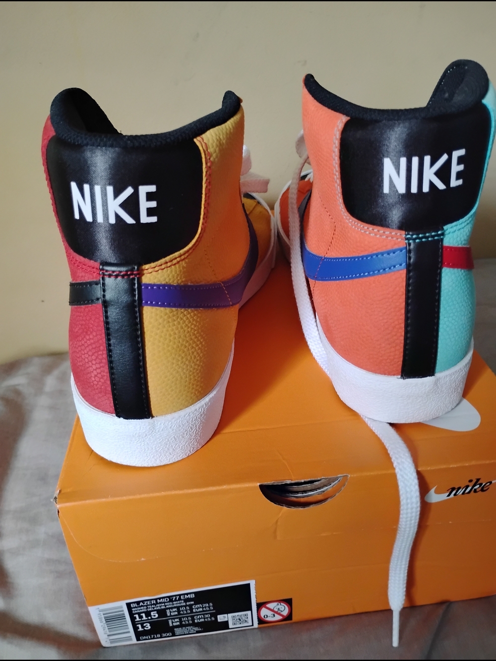 Nike Men Blazer MID' 77 EMB. Colorblock High-Top Sneakers - Multicolor
